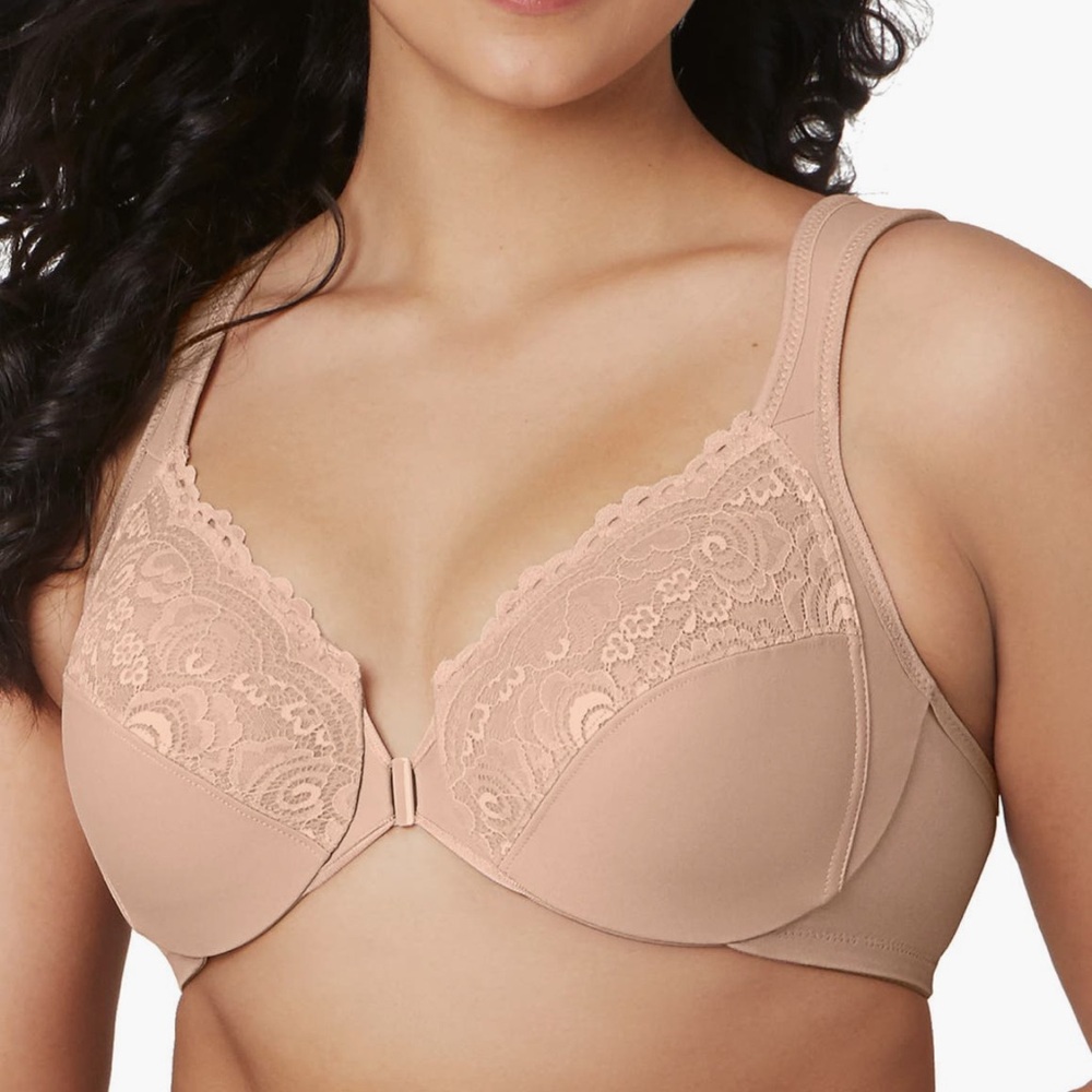 Glamorise WonderWire Front Close Underwire Bra Nude 40C